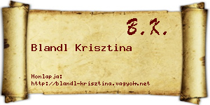 Blandl Krisztina névjegykártya